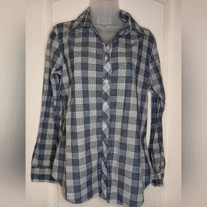 2/$30 BANANA REPUBLIC Burnout Preppy Clueless plaid button up‎ (#892)